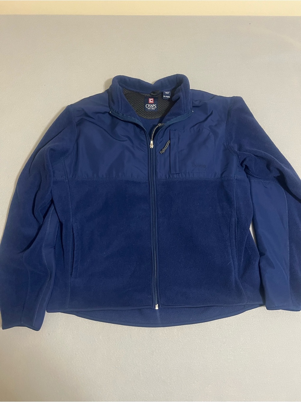 Chaps Men's Navy Hybrid Fleece Jacket